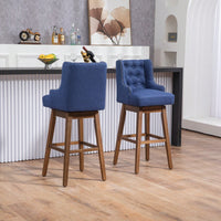 Bar Stools Set Of 2 Counter Height Chairs With Footrest For Kitchen, Dining Room And 360 Degree Swivel