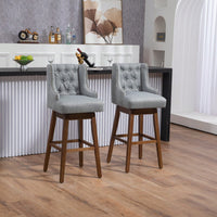 Bar Stools Set Of 2 Counter Height Chairs With Footrest For Kitchen, Dining Room And 360 Degree Swivel