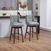 Bar Stools Set Of 2 Counter Height Chairs With Footrest For Kitchen, Dining Room And 360 Degree Swivel