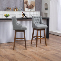 Bar Stools Set Of 2 Counter Height Chairs With Footrest For Kitchen, Dining Room And 360 Degree Swivel