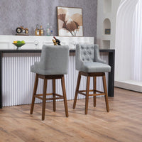 Bar Stools Set Of 2 Counter Height Chairs With Footrest For Kitchen, Dining Room And 360 Degree Swivel