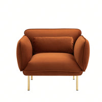 Oversized Accent Armchair - Upholstered Single Sofa Chair For Living Room, Bedroom, Or Apartment - Comfy Fabric Armchair With Metal Legs