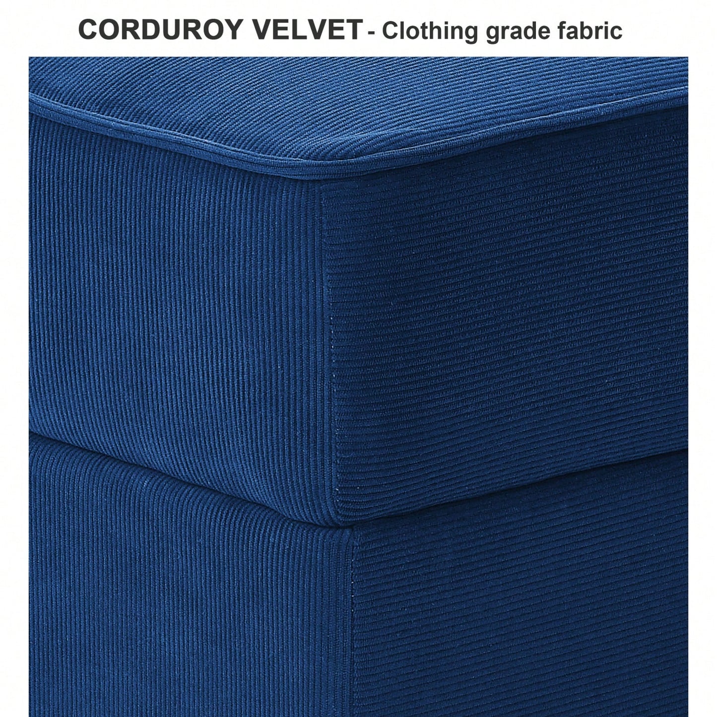 Customizable Mid-Century Modern Corduroy Velvet Accent Chair Sofa Module for Living Room