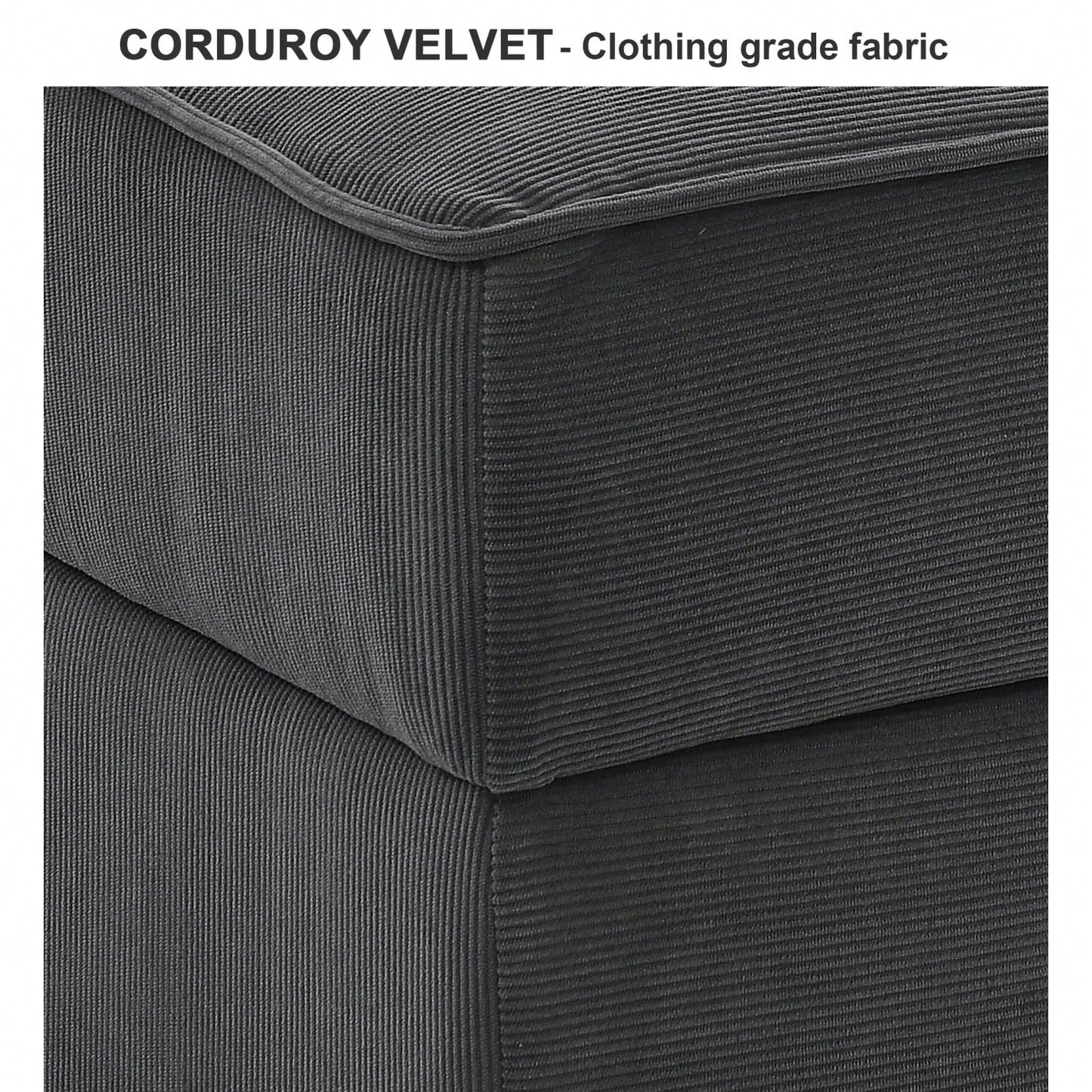 Customizable Mid-Century Modern Corduroy Velvet Accent Chair Sofa Module for Living Room