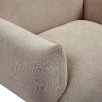 Mid-Century Modern Oversized Accent Armchair Upholstered Sofa Chair for Living Room Bedroom with Comfy Fabric and Metal Legs