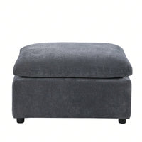 Modern Modular Sectional Sofa With Ottoman, U-Shaped Couch With Movable Seats, Chenille Fabric, Easy Assembly