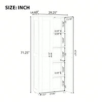 Tall White Bathroom Storage Cabinet with Adjustable Shelves and Anti-Tip Device for Home and Office Organization