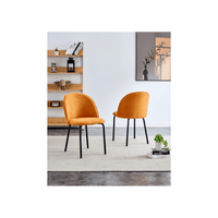 Stylish Upholstered Dining Chairs Set of 2 with Comfortable Backrest and Soft Cushions for Living Room Kitchen Cafe