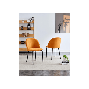 Stylish Upholstered Dining Chairs Set of 2 with Comfortable Backrest and Soft Cushions for Living Room Kitchen Cafe