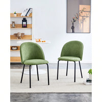Stylish Upholstered Dining Chairs Set of 2 with Comfortable Backrest and Soft Cushions for Living Room Kitchen Cafe