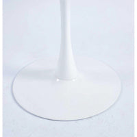 42.1" Round Mid-Century Modern Dining Table, Pedestal Table For 4-6 People, MDF Top, Sturdy Metal Legs, Easy Assembly