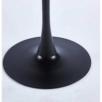 42.1" Round Mid-Century Modern Dining Table, Pedestal Table For 4-6 People, MDF Top, Sturdy Metal Legs, Easy Assembly