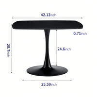 42.1" Round Mid-Century Modern Dining Table, Pedestal Table For 4-6 People, MDF Top, Sturdy Metal Legs, Easy Assembly