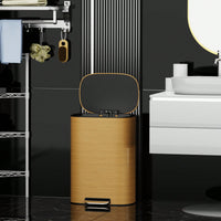 50L Stainless Steel Trash Can with Soft Close Lid and Foot Pedal, Fingerprint-Proof Kitchen Bin with Removable Inner Bucket