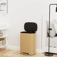 50L Stainless Steel Trash Can with Soft Close Lid and Foot Pedal, Fingerprint-Proof Kitchen Bin with Removable Inner Bucket