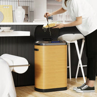50L Stainless Steel Motion Sensor Trash Can with Quiet Close Lid and Countdown Beam - Hands-Free 13.2 Gallon Kitchen Bin