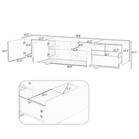 Sleek High Gloss Modern TV Stand for Up to 80 Inch TVs with Storage Drawers and Cabinets for Living Room or Bedroom