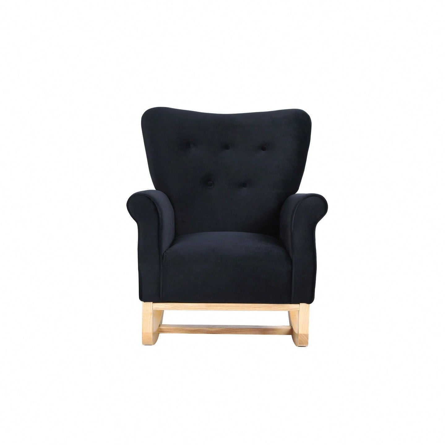 Mid Century Fabric Rocker Chair With Wood Legs And Velvet For Livingroom Bedroom