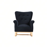 Mid Century Fabric Rocker Chair With Wood Legs And Velvet For Livingroom Bedroom