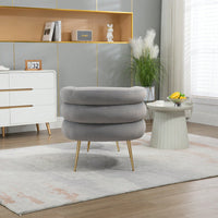 Stylish Velvet Accent Chair with Tufted Back and Metal Legs for Living Room Bedroom Office Easy Assembly