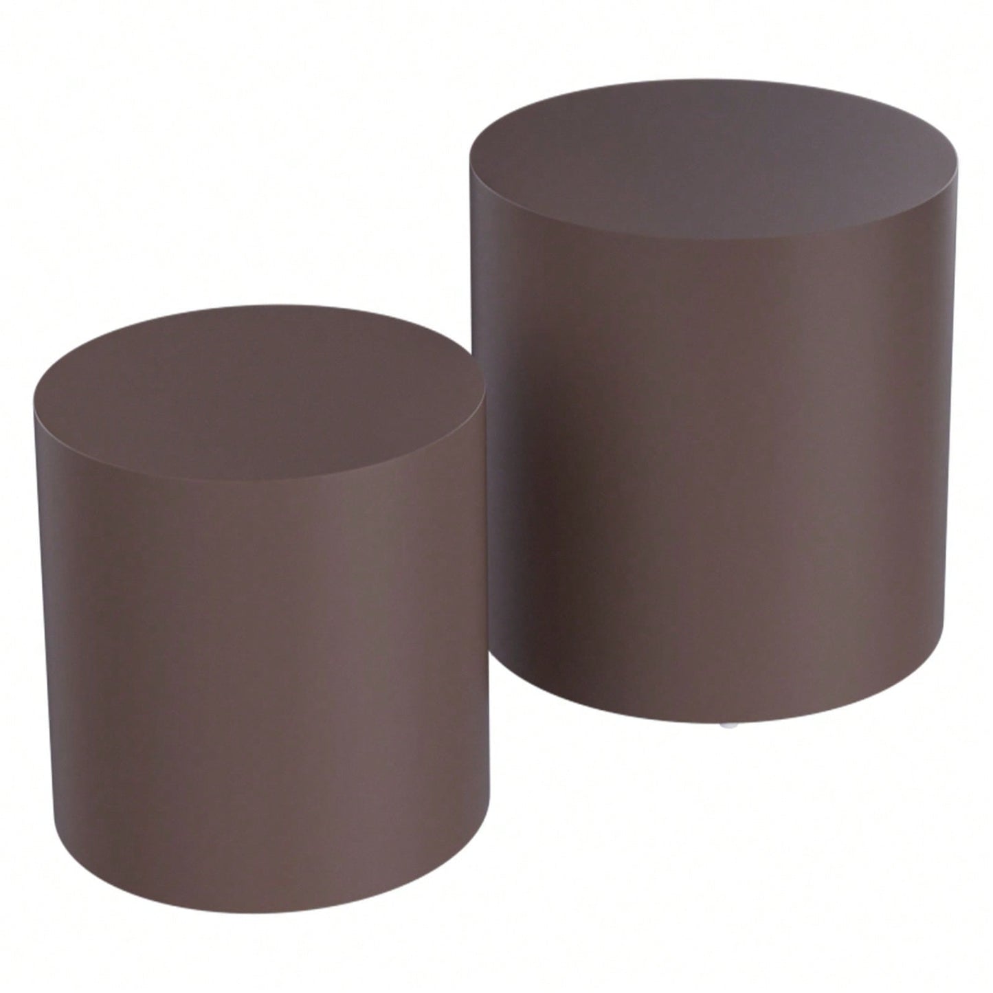 Nesting Coffee Tables Set Of 2 For Living Room, Space Saving Round End Tables With Modern Design, No Assembly Required