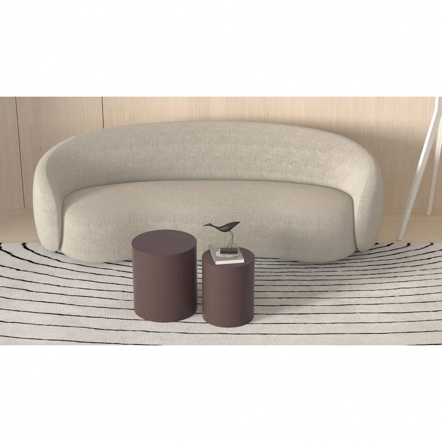 Nesting Coffee Tables Set Of 2 For Living Room, Space Saving Round End Tables With Modern Design, No Assembly Required