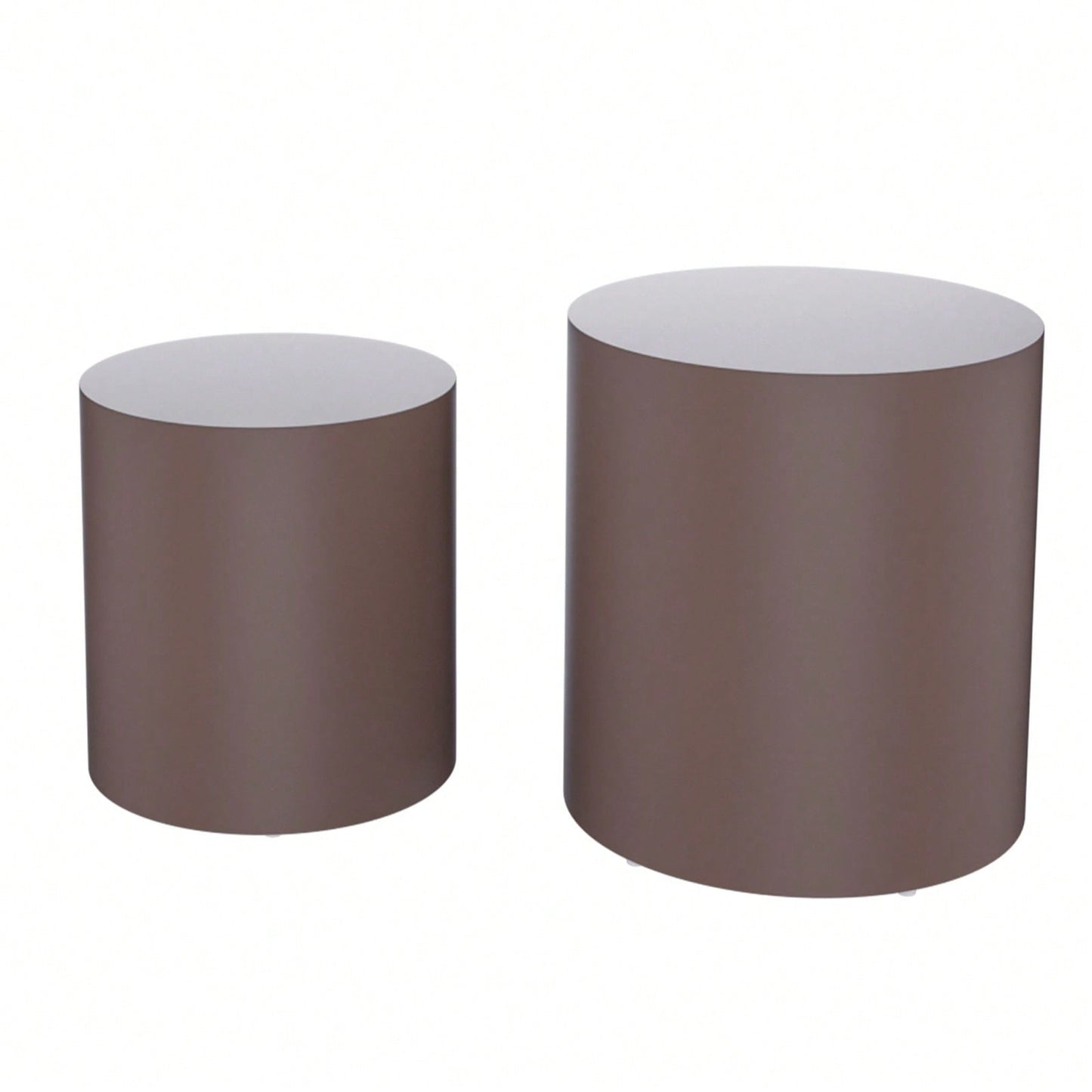 Nesting Coffee Tables Set Of 2 For Living Room, Space Saving Round End Tables With Modern Design, No Assembly Required