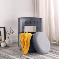 360° Swivel Accent Chair With Storage Function, Velvet Curved Chair With Gold Metal Base For Living Room, Nursery, Bedroom