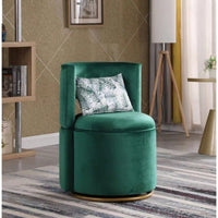 360° Swivel Accent Chair With Storage Function, Velvet Curved Chair With Gold Metal Base For Living Room, Nursery, Bedroom