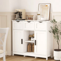 35.4 Inch Wide Multifunctional Storage Cabinet with 3 Drawers and Adjustable Shelves for Kitchen Living Room Bedroom