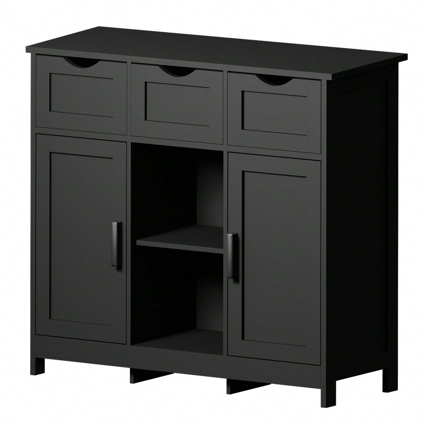 35.4 Inch Wide Multifunctional Storage Cabinet with 3 Drawers and Adjustable Shelves for Kitchen Living Room Bedroom