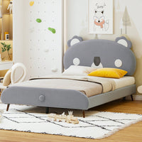 Koala-Shaped Platform Bed, Full Size, Gray