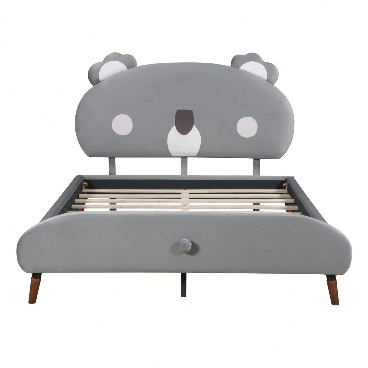 Koala-Shaped Platform Bed, Full Size, Gray