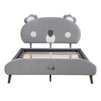 Koala-Shaped Platform Bed, Full Size, Gray