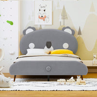 Koala-Shaped Platform Bed, Full Size, Gray