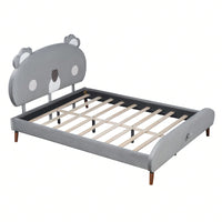 Koala-Shaped Platform Bed, Full Size, Gray