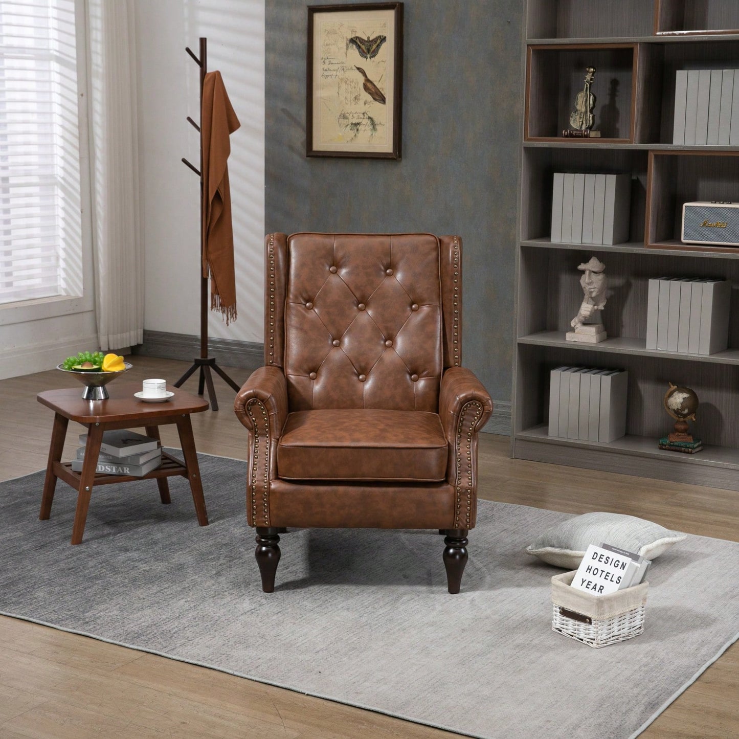 Wood Frame Armchair, Modern Accent Chair Lounge Chair For Living Room