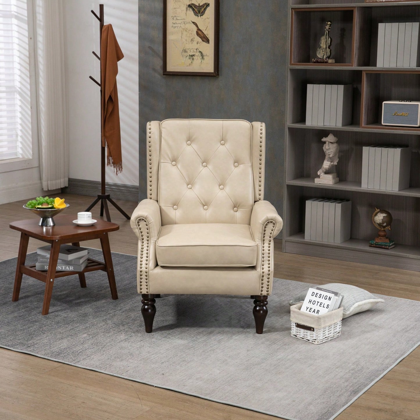 Wood Frame Armchair, Modern Accent Chair Lounge Chair For Living Room