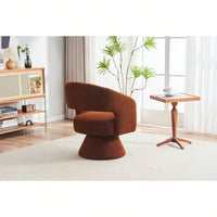 Round Barrel Swivel Accent Chair Armchair In Fabric For Living Room Bedroom