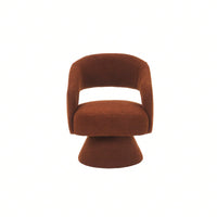 Round Barrel Swivel Accent Chair Armchair In Fabric For Living Room Bedroom