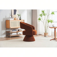 Round Barrel Swivel Accent Chair Armchair In Fabric For Living Room Bedroom
