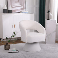 Round Barrel Swivel Accent Chair Armchair In Fabric For Living Room Bedroom