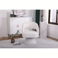 Round Barrel Swivel Accent Chair Armchair In Fabric For Living Room Bedroom