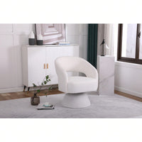 Round Barrel Swivel Accent Chair Armchair In Fabric For Living Room Bedroom