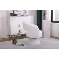 Round Barrel Swivel Accent Chair Armchair In Fabric For Living Room Bedroom