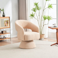 Round Barrel Swivel Accent Chair Armchair In Fabric For Living Room Bedroom