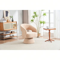 Round Barrel Swivel Accent Chair Armchair In Fabric For Living Room Bedroom