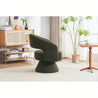Round Barrel Swivel Accent Chair Armchair In Fabric For Living Room Bedroom
