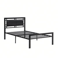 Heavy Duty Twin Size Metal Bed Frame with Headboard and Footboard, Noise-Free Support Slats, No Box Spring Required, Easy Assembly Black