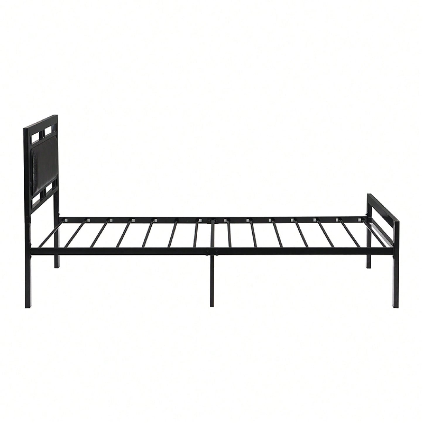 Heavy Duty Twin Size Metal Bed Frame with Headboard and Footboard, Noise-Free Support Slats, No Box Spring Required, Easy Assembly Black